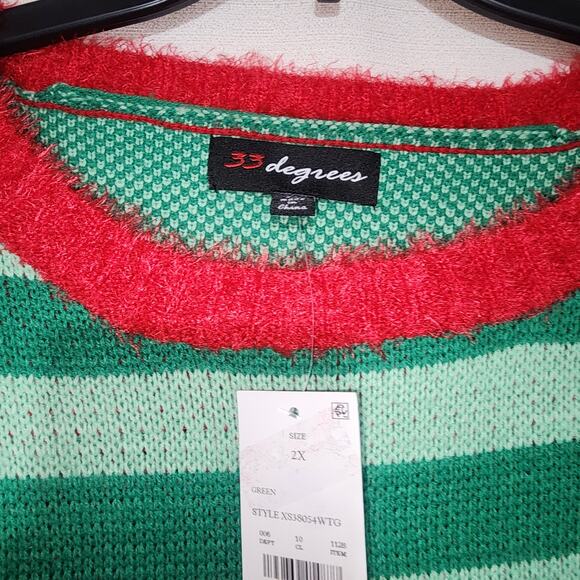 Snow man ugly Christmas sweater by 33 degrees men's 2X - Picture 4 of 6